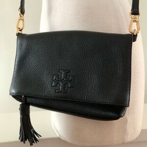 Black small pebbled leather Tory Burch Crossbody Bag